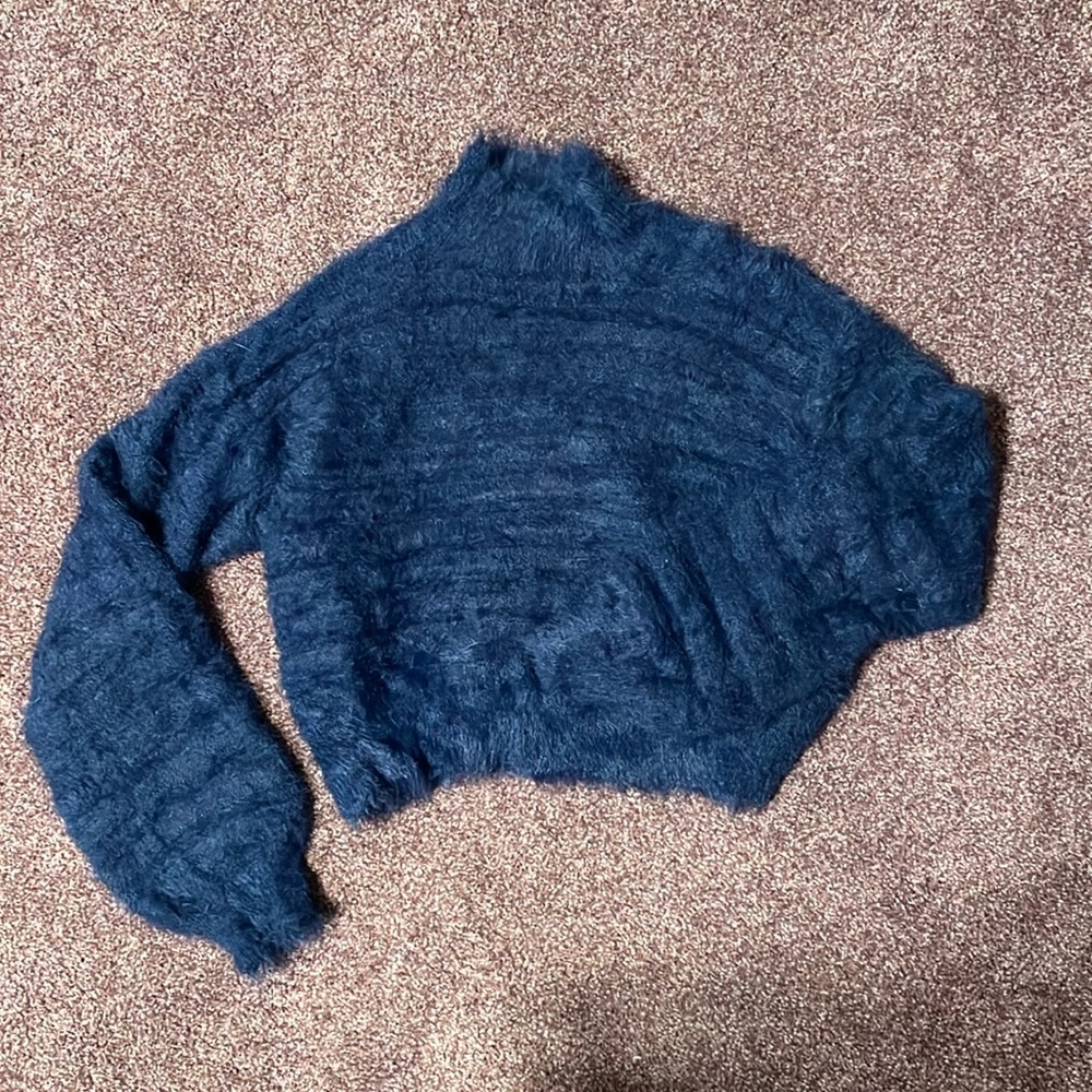 Navy Cropped Sweater